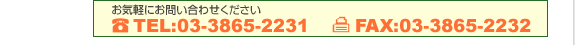 Cyɂ₢킹 TEL:03-3865-2231 FAXF03-3865-2232